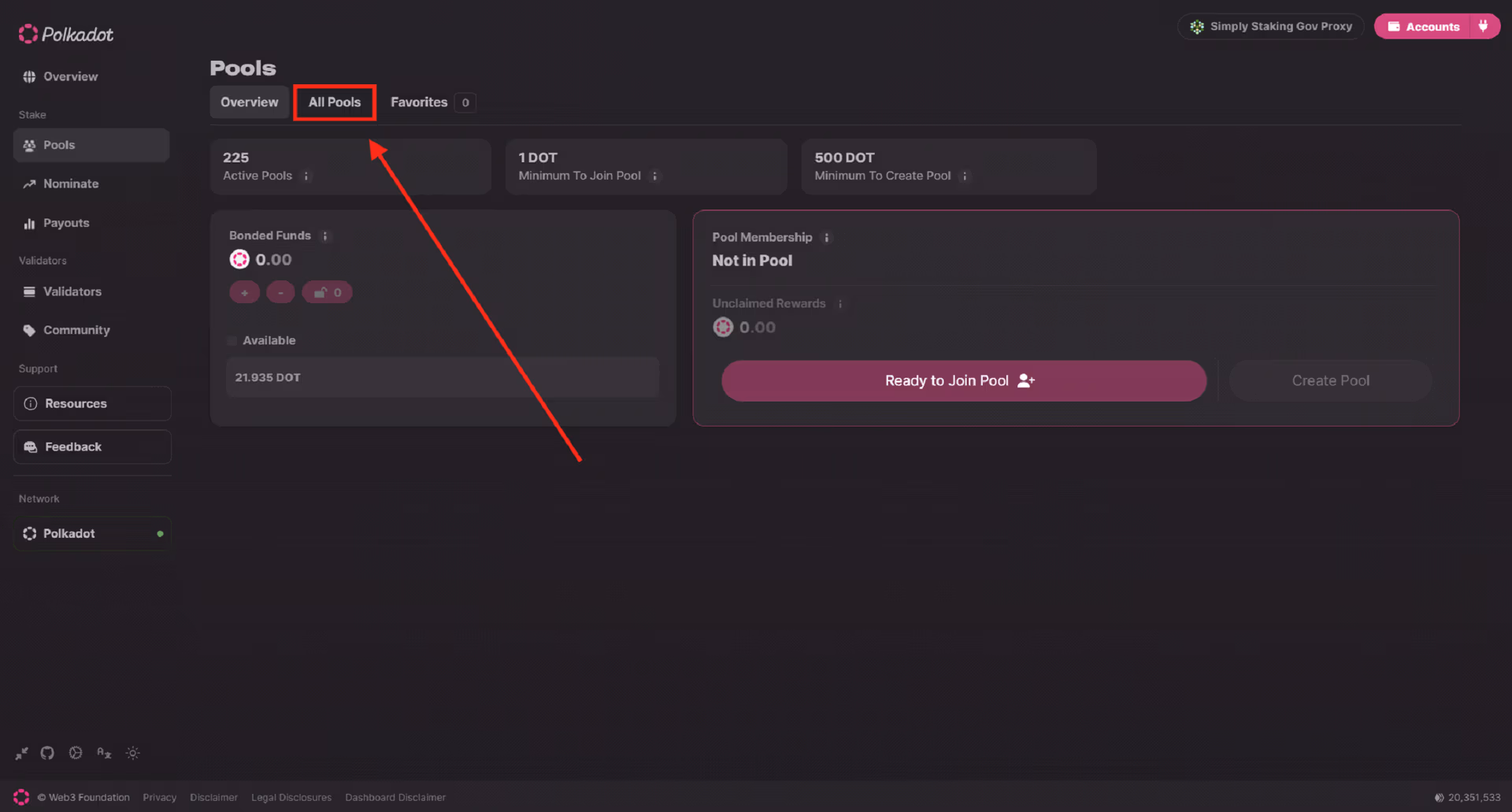 Join Polkadot Staking Pool