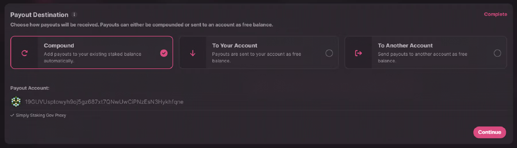 Chose Payout