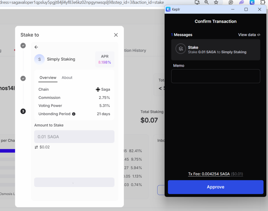 SAGA Staking Guide 5 Saga keplr 4