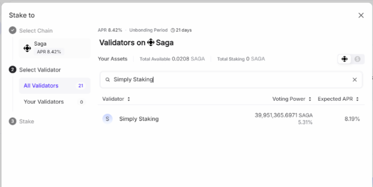 SAGA Staking Guide 2 sagg