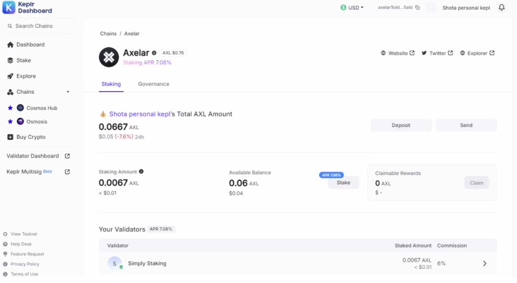 KEPLR Dashboard