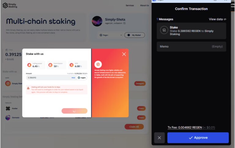 Regen Staking Guide: How to Stake Regen 6 Approve Regen Stake on Wallet