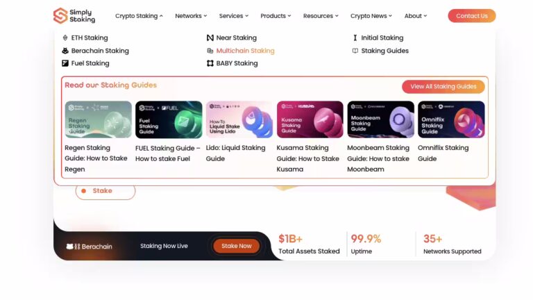 Regen Staking Guide: How to Stake Regen 1 Click on Multichain Staking in the Simply Staking Menu