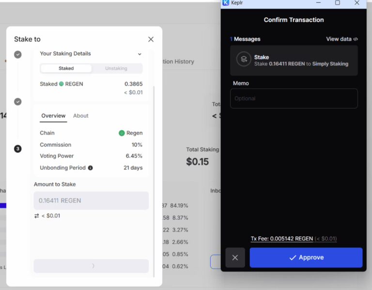 Regen Staking Guide: How to Stake Regen 11 REGEN Stake Approval