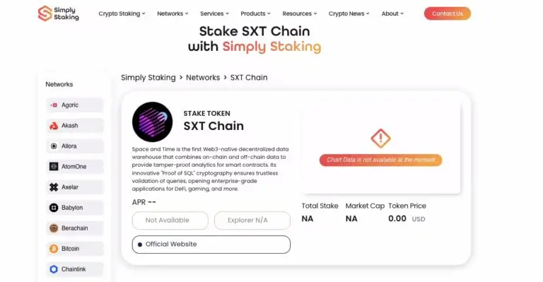 Stake SXT with Simply
