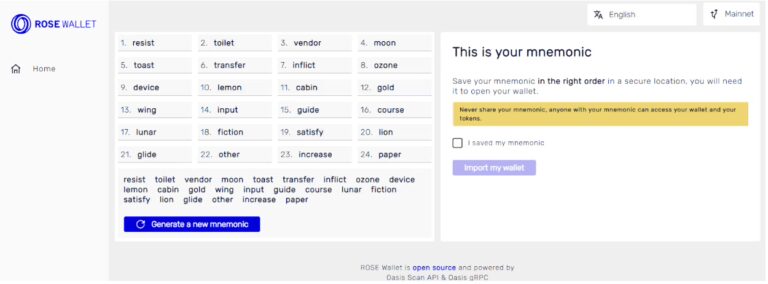 Generate Mnemonic