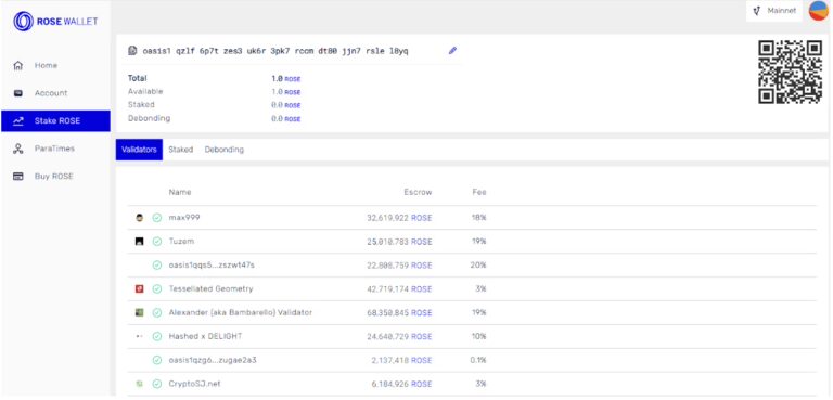 ROSE Staking Dashboard