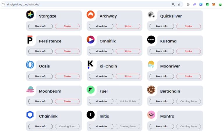 Staking Networks